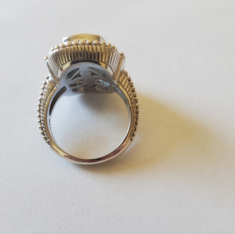 Judith Ripka Blue Topaz & Diamonique Ring, Size 6 - Picture 4 of 8